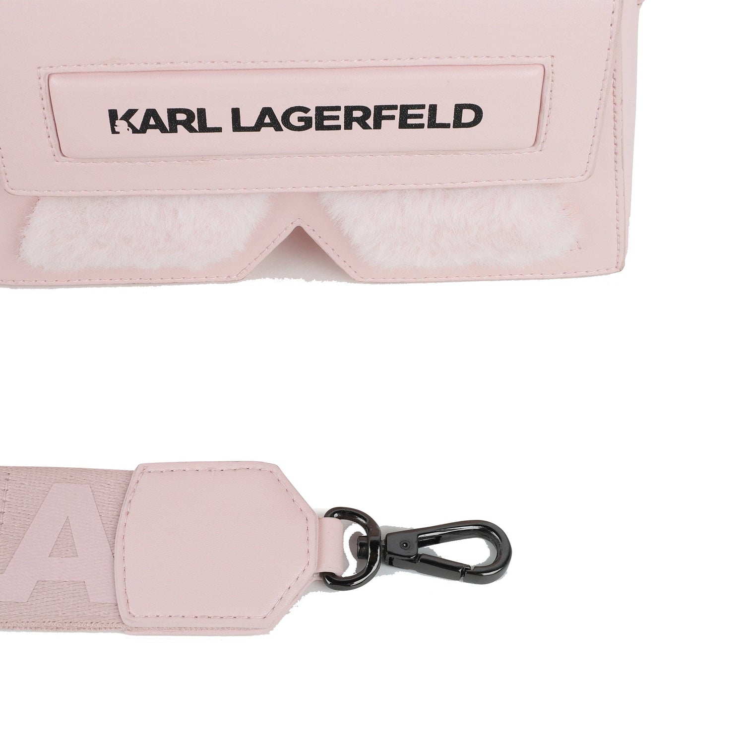 Mini Crossbody Bag with Faux Fur Detail, Light Pink Karl Lagerfeld Kids