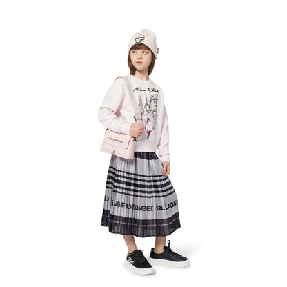 Mini Crossbody Bag with Faux Fur Detail, Light Pink Karl Lagerfeld Kids