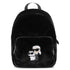 Black Faux Fur Backpack with Karl and Choupette Badge Karl Lagerfeld Kids