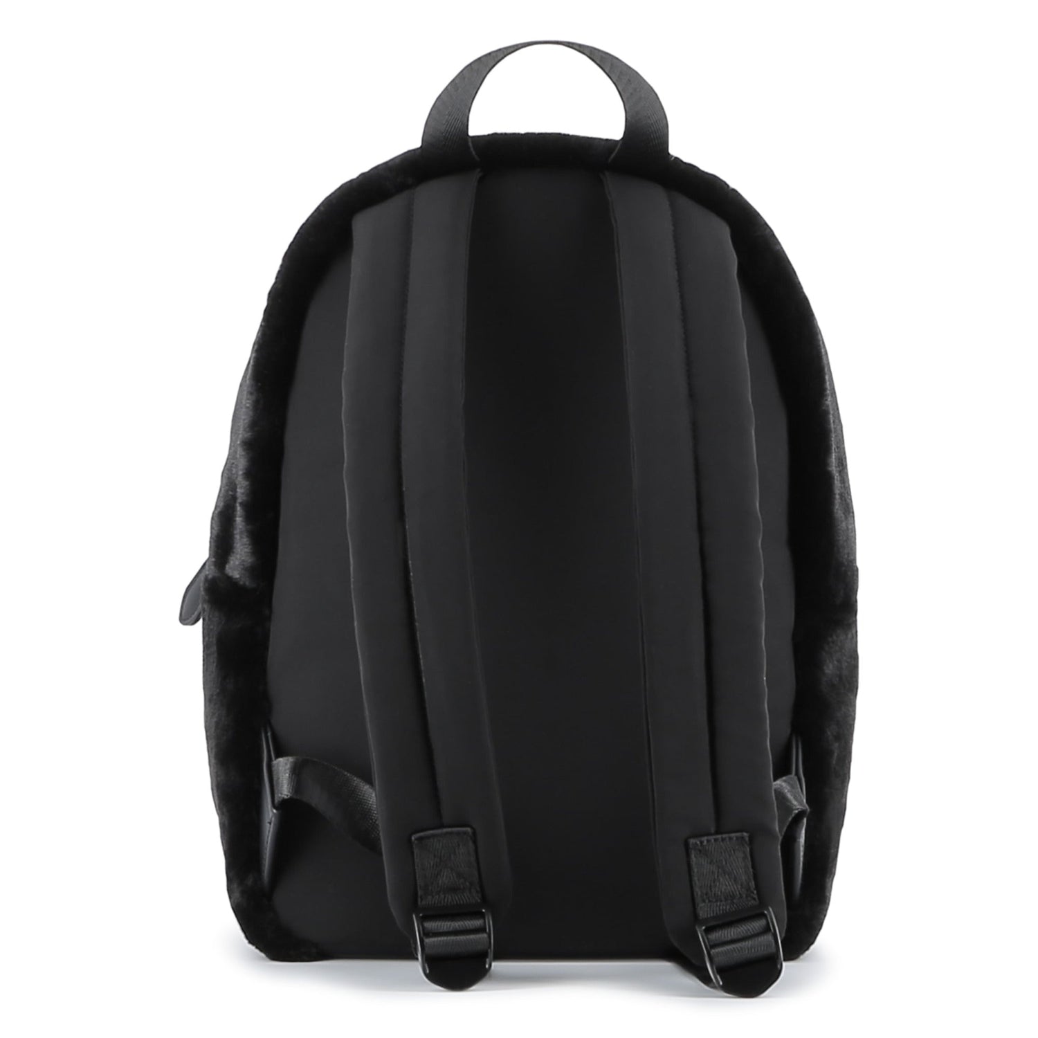 Black Faux Fur Backpack with Karl and Choupette Badge Karl Lagerfeld Kids