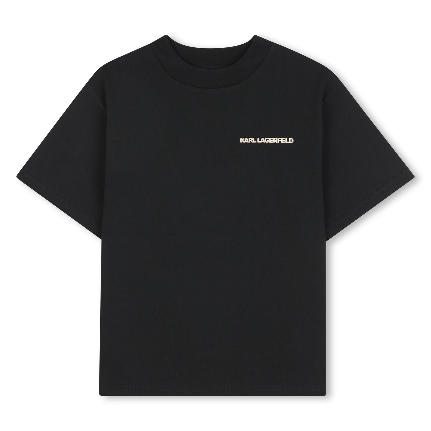 Black Short Sleeve T-Shirt with Karl Lagerfeld Graphic Back Print Karl Lagerfeld Kids