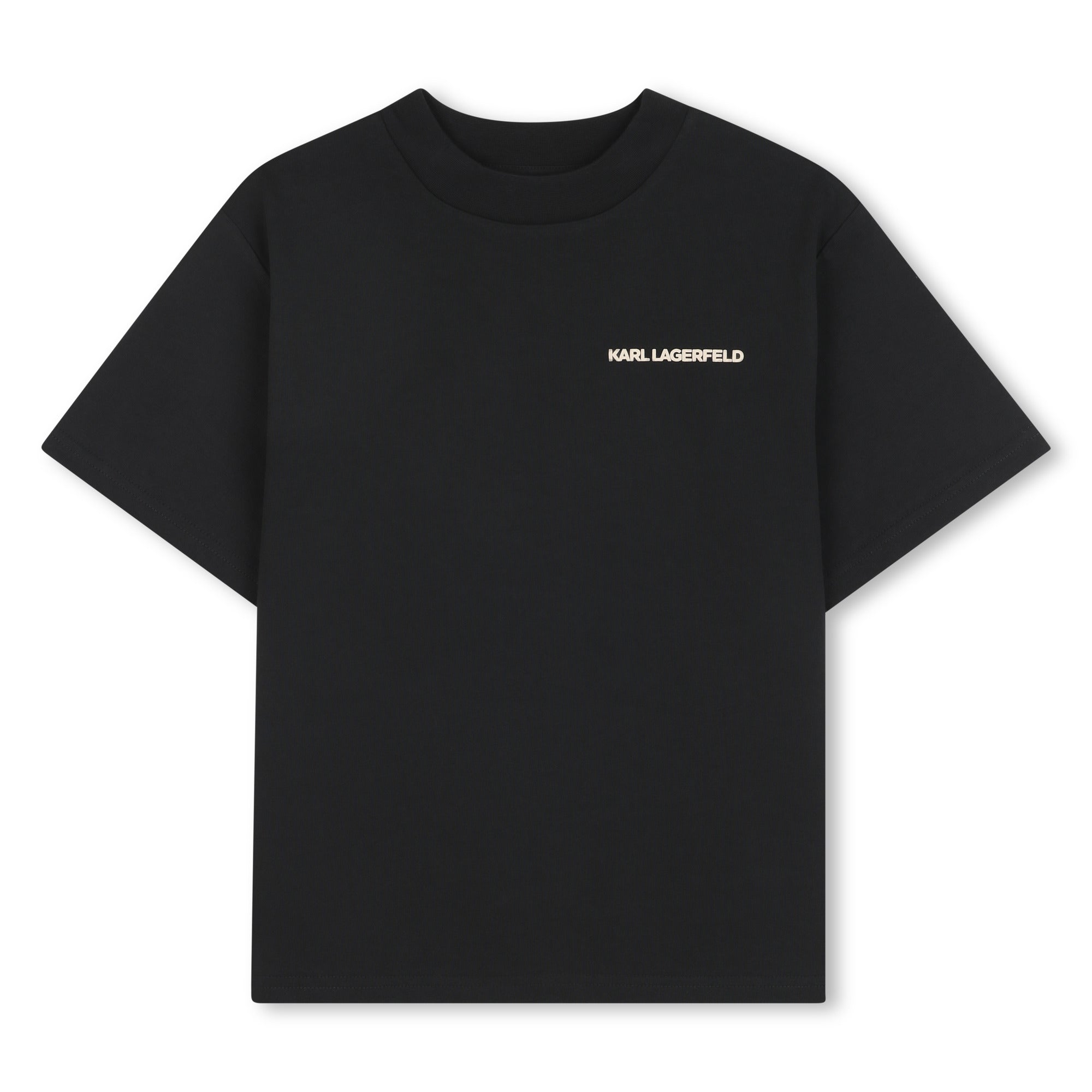 Black Short Sleeve T-Shirt with Karl Lagerfeld Graphic Back Print Karl Lagerfeld Kids