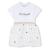 Bi-Material Ceremony Dress in White Karl Lagerfeld Kids