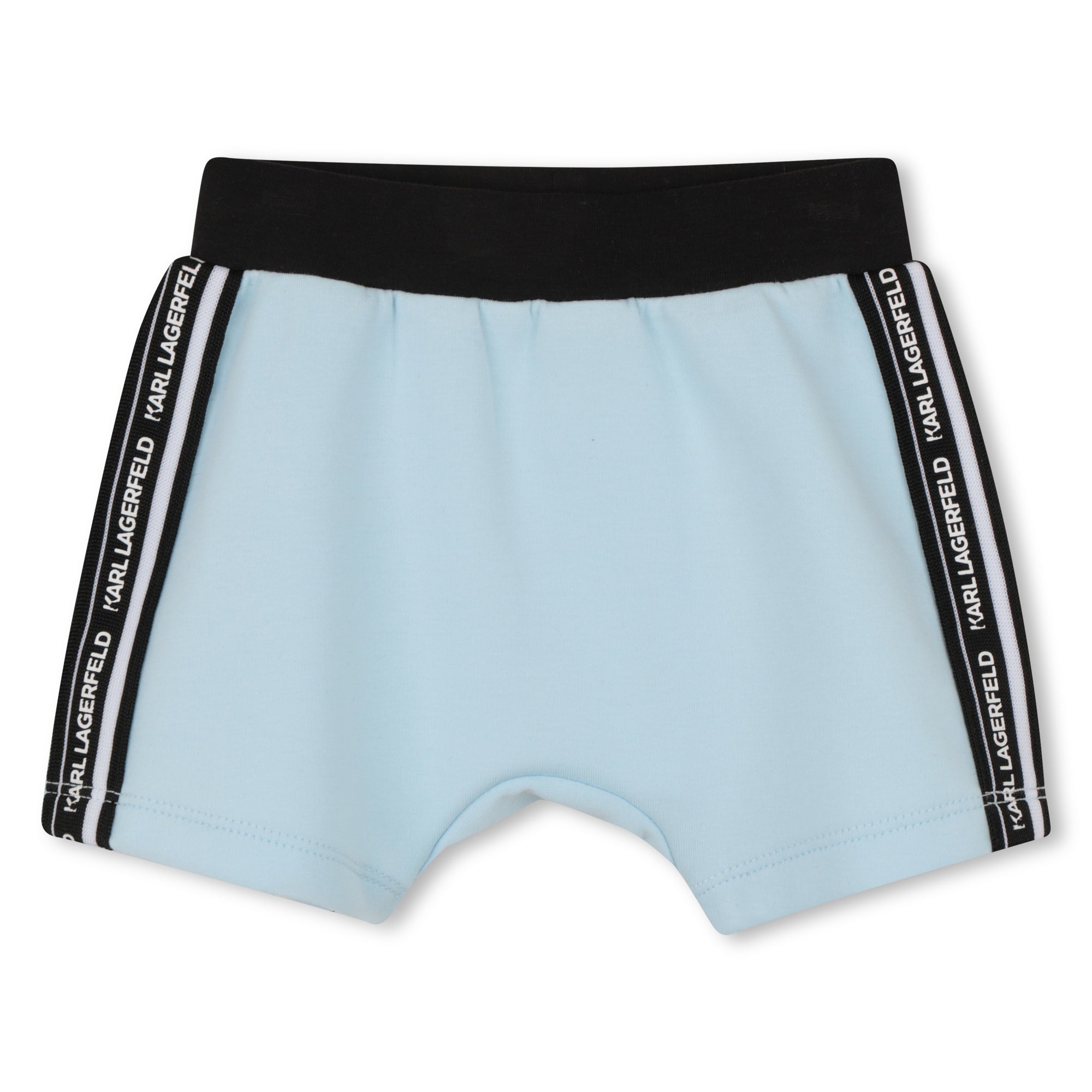 Polo Shirt &amp; Short Set in White and Light Blue Karl Lagerfeld Kids