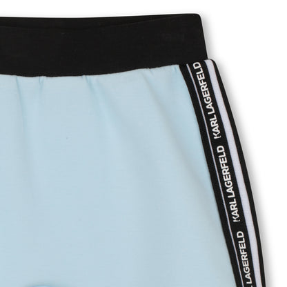 Polo Shirt &amp; Short Set in White and Light Blue Karl Lagerfeld Kids