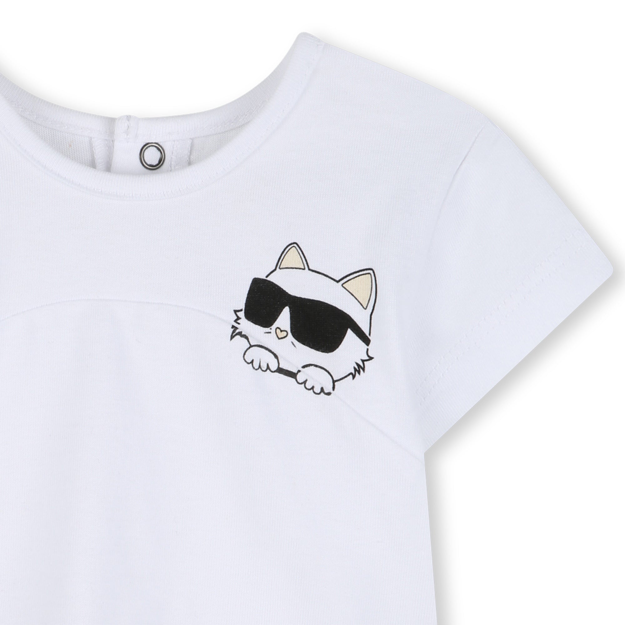 Cardigan, T-Shirt &amp; Shorts 3-Piece Set in Black and White Karl Lagerfeld Kids
