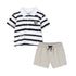 Polo Shirt & Shorts Set in White and Black Karl Lagerfeld Kids