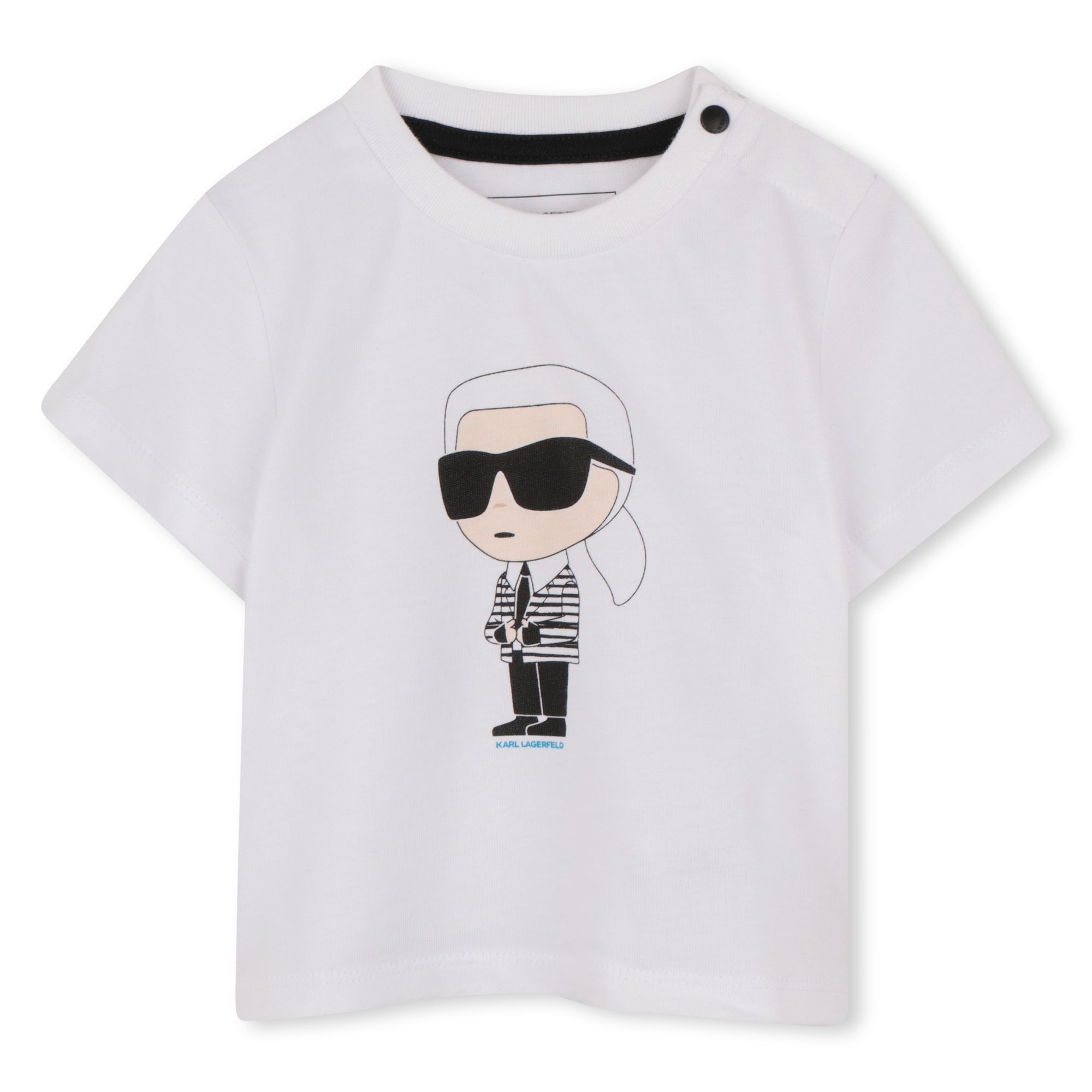 Cardigan, T-Shirt &amp; Trousers Set in Beige Karl Lagerfeld Kids