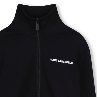 Cardigan in Black Double Jersey Karl Lagerfeld Kids