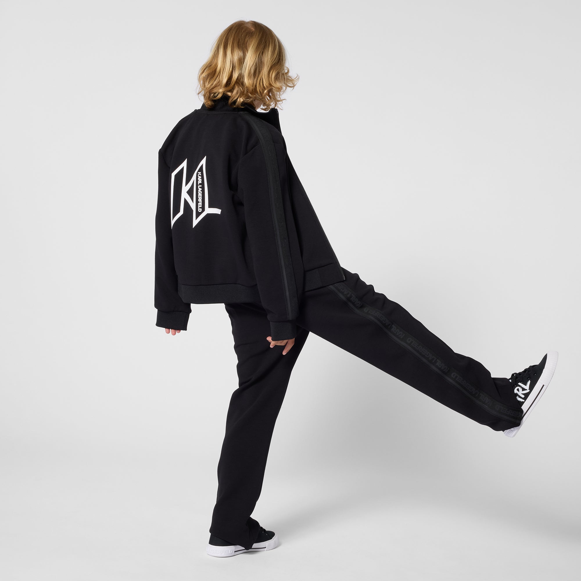 Cardigan in Black Double Jersey Karl Lagerfeld Kids