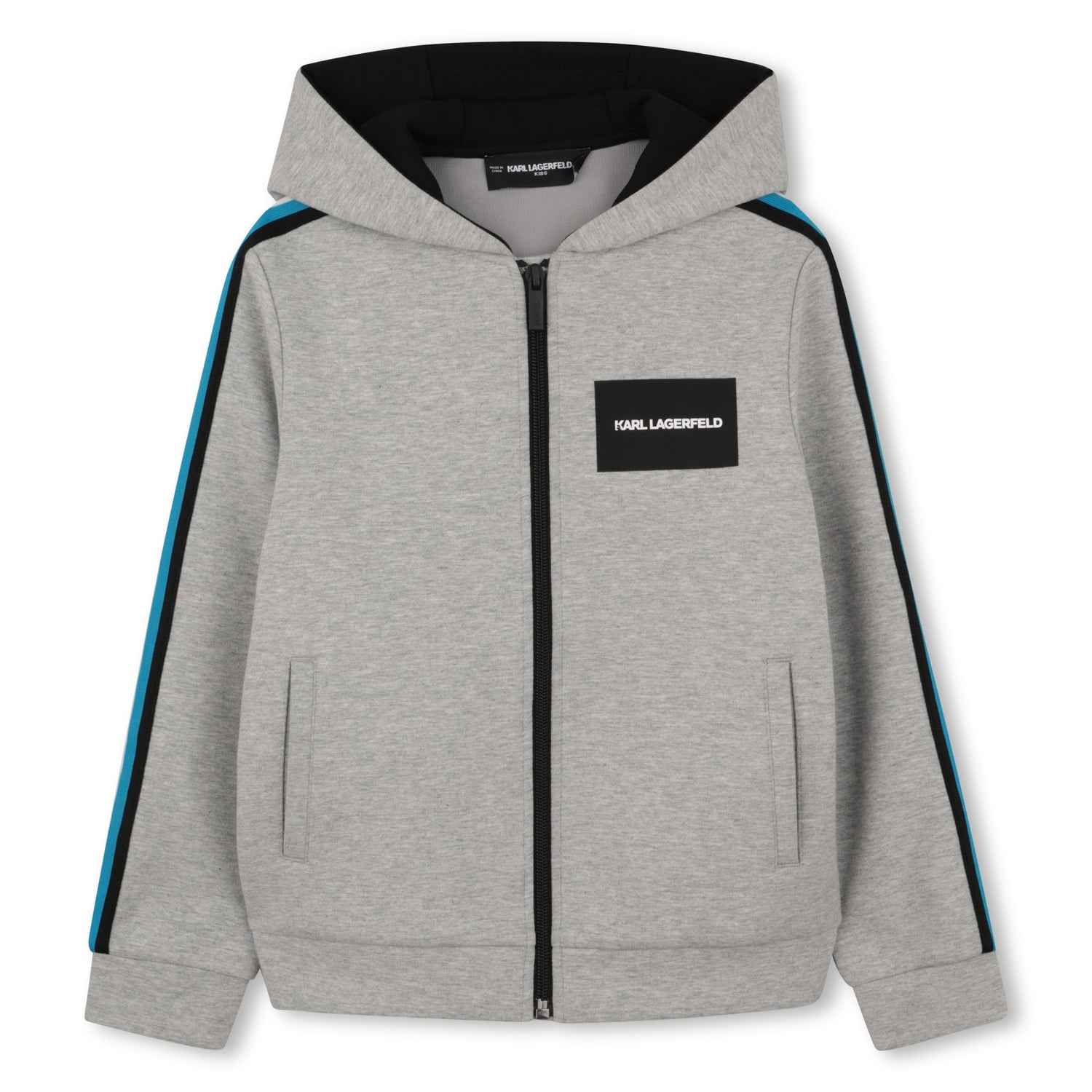 Hoodie Cardigan in Black Double Jersey Karl Lagerfeld Kids