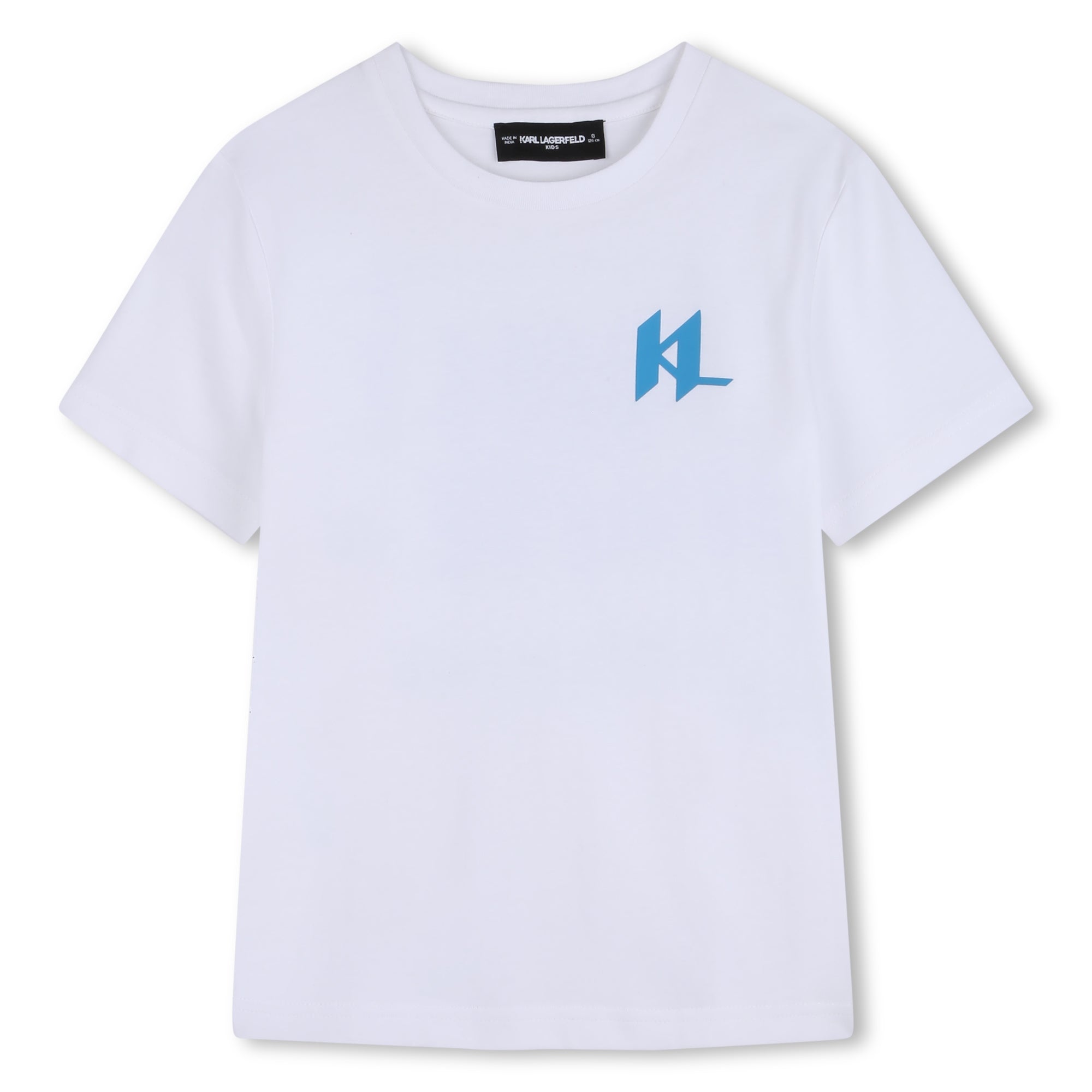 T-Shirt in White Organic Cotton Karl Lagerfeld Kids