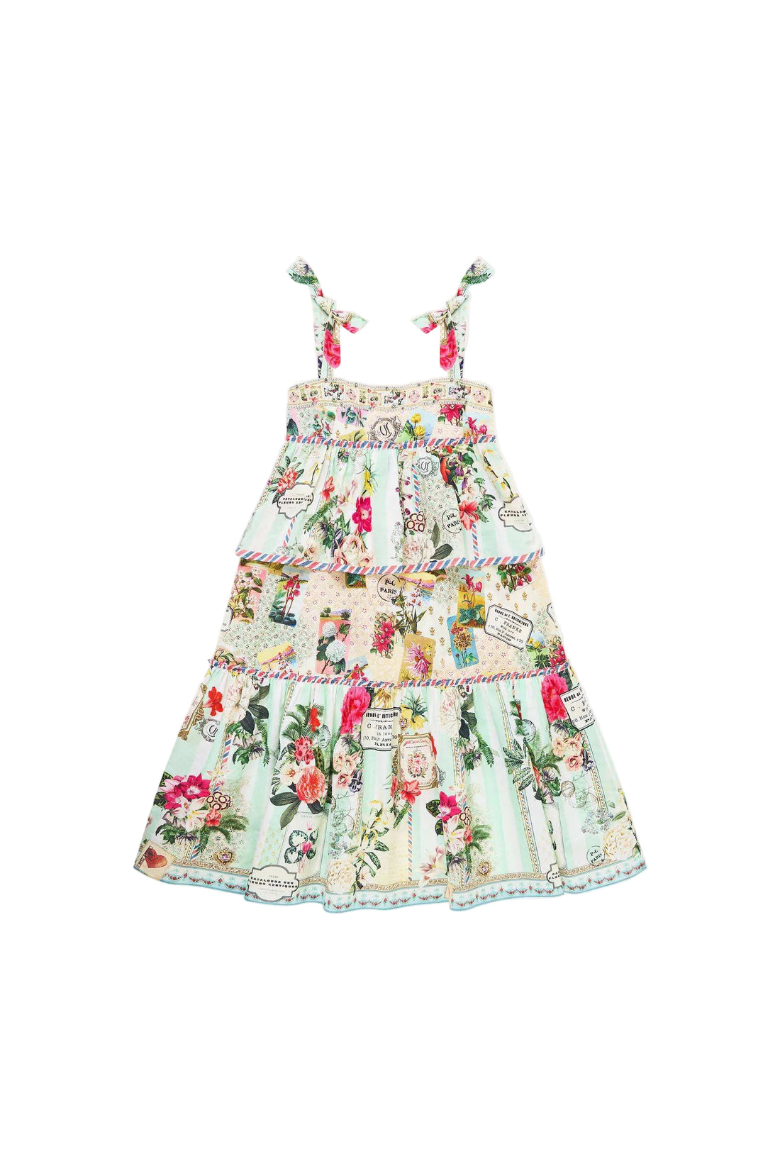 La Belle Botanique Kids Tiered Maxi Dress with Bow Straps