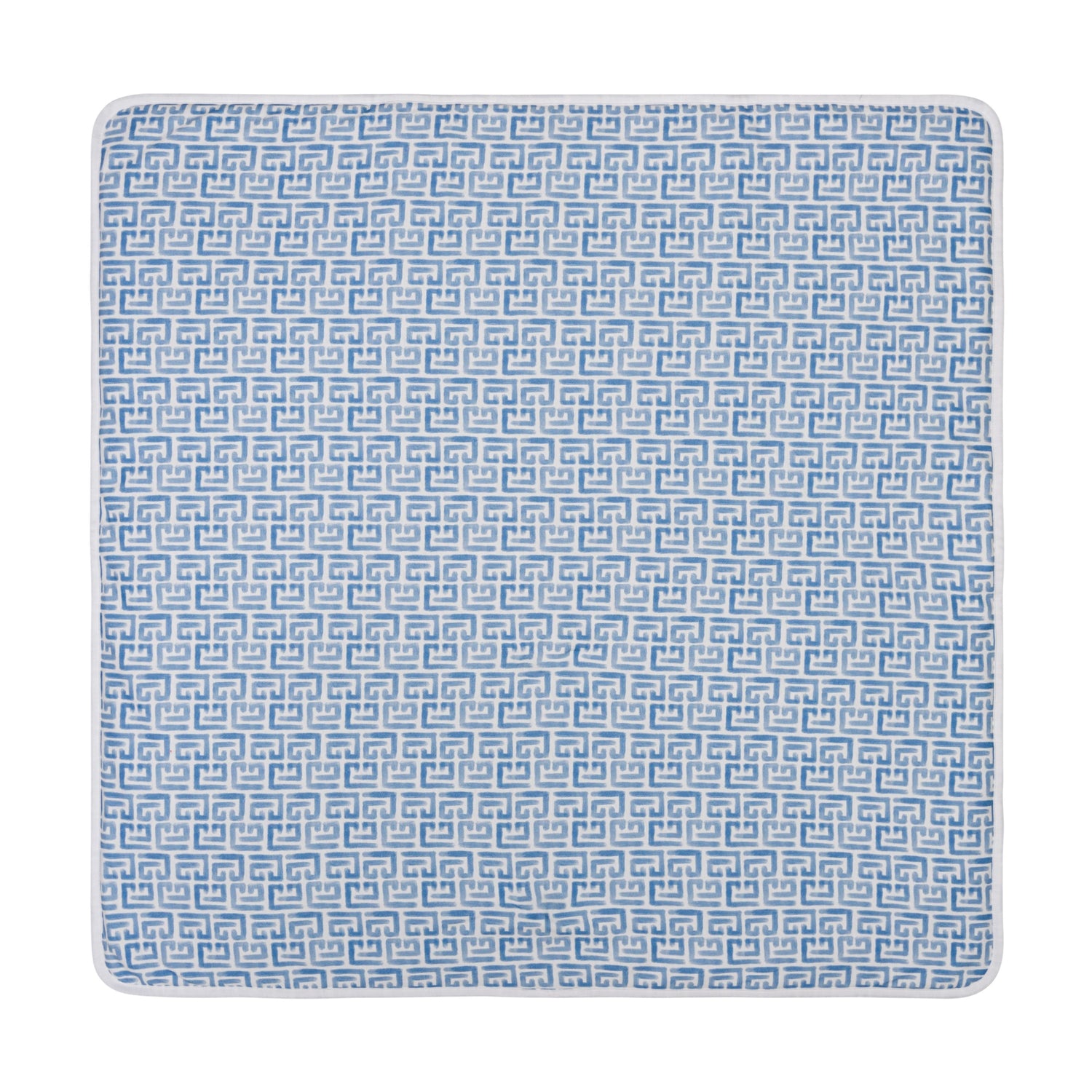 Balmain Baby Jersey Blanket in White &amp; Light Blue Balmain