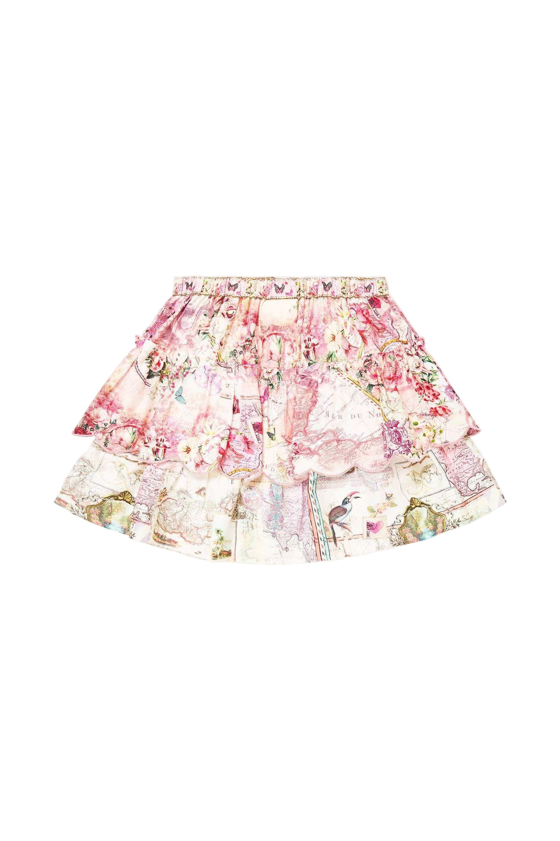 Journal De Voyage Kids Layered Mini Skirt W Gathered Frill Schoolsoutdesignerkidswear