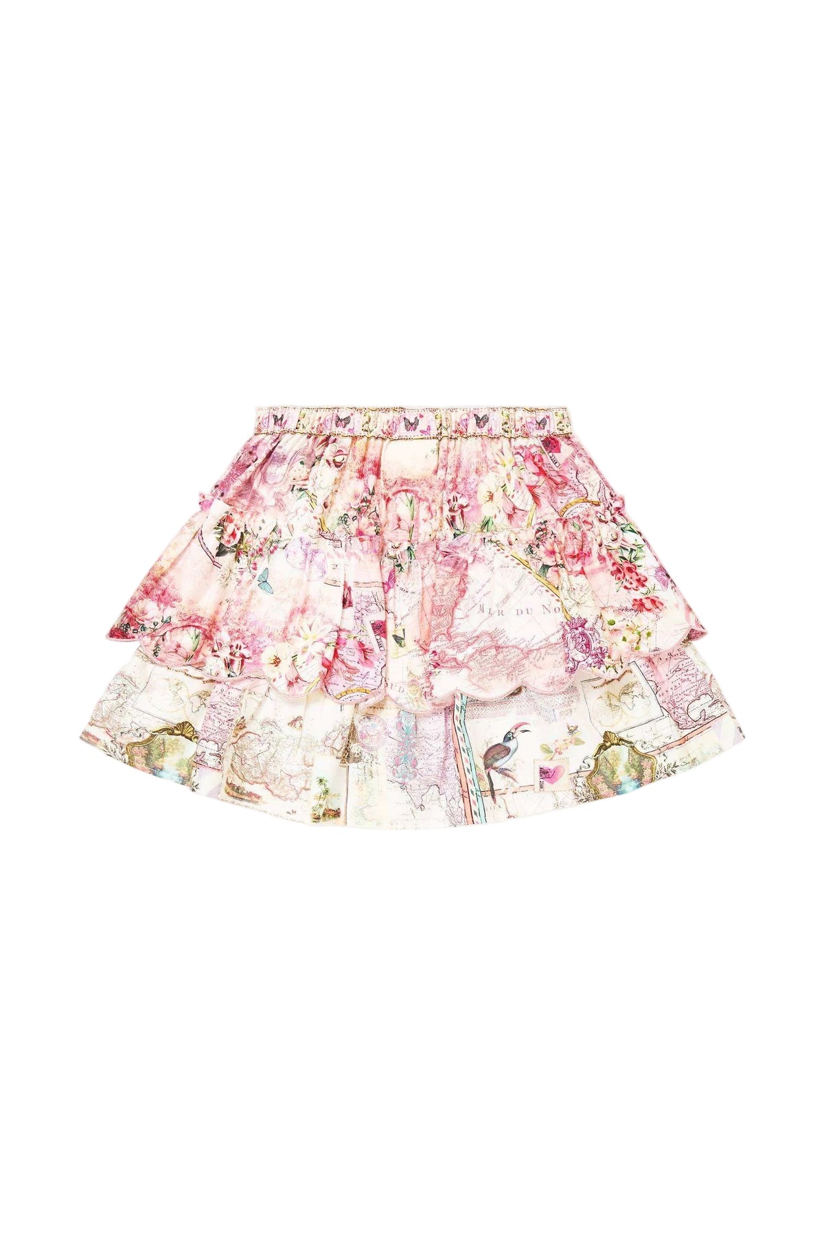 Journal De Voyage Kids Layered Mini Skirt W Gathered Frill Schoolsoutdesignerkidswear