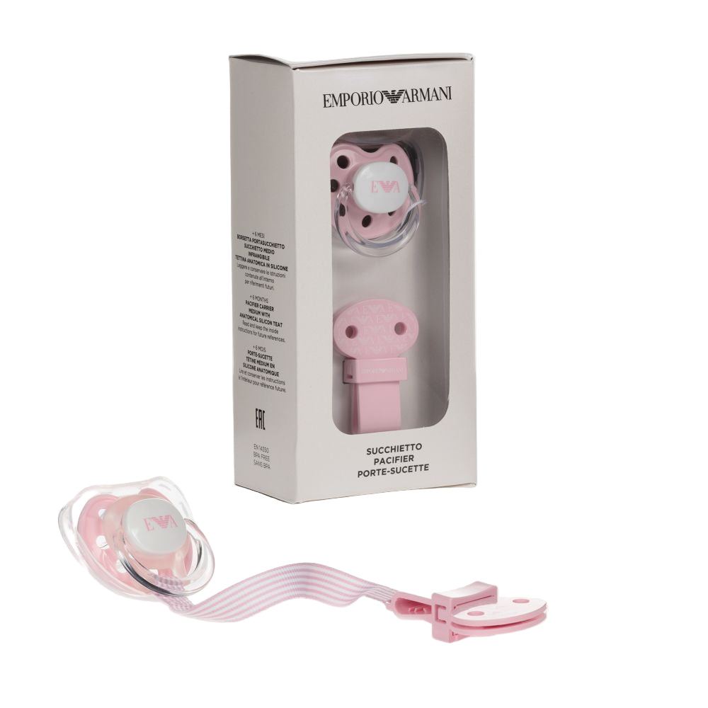 Baby Dummy And Clip Set Multi Colour Options Emporio Armani