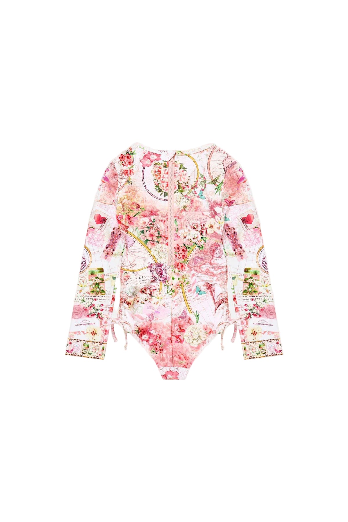 Journal De Voyage Kids Ruched Tie Side Long Sleeve Paddle Suit