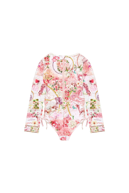 Journal De Voyage Kids Ruched Tie Side Long Sleeve Paddle Suit