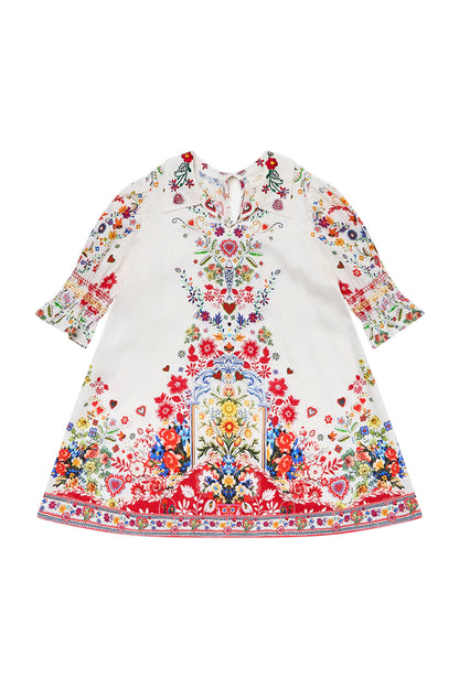 Kids Mini Puff Sleeve Collared Dress 4-10 Camilla