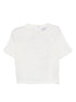 White Cotton Short Sleeve T-Shirt with Logo and Snap Closure Emporio Armani