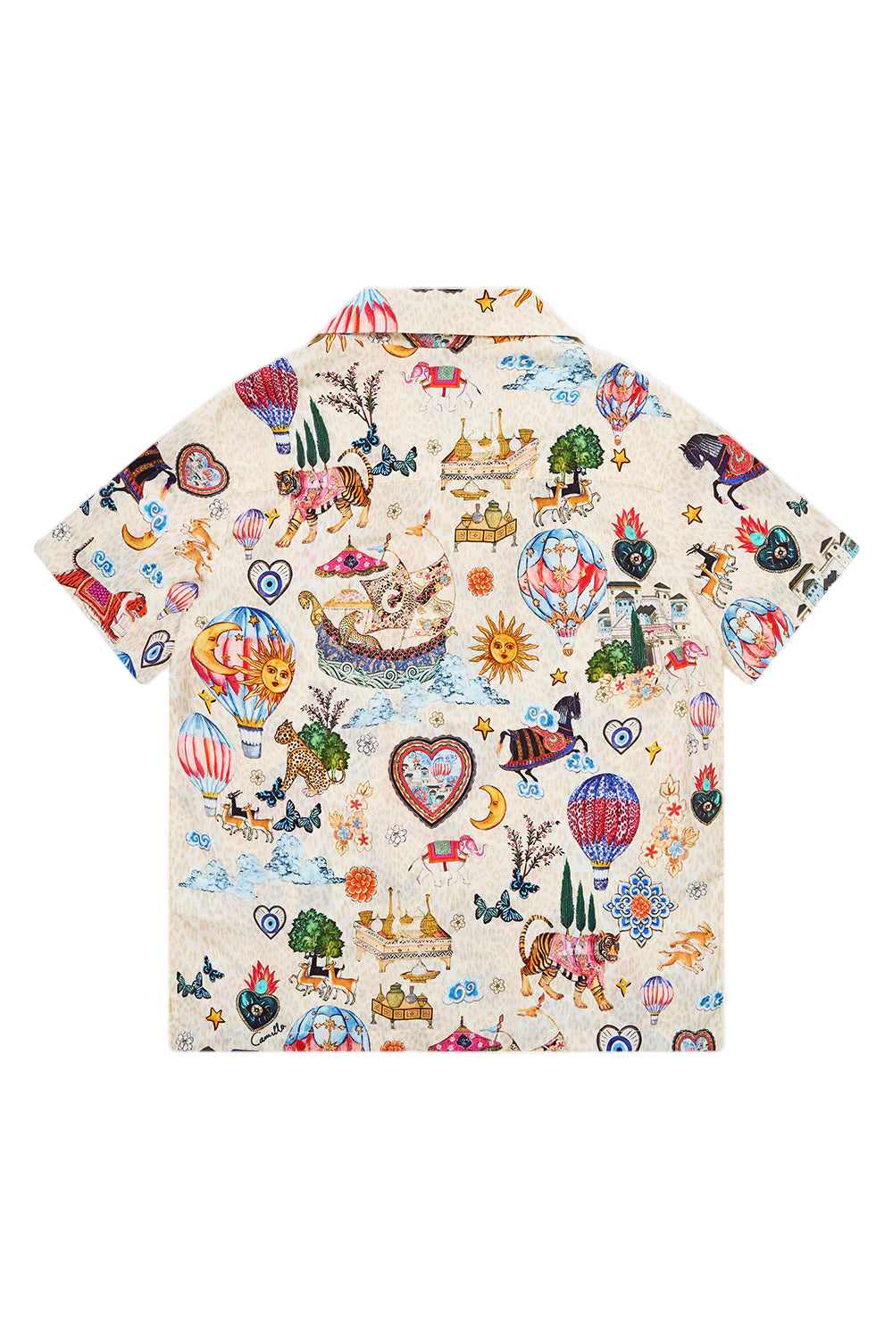 Kapadokya Kitsch Boys Short Sleeve Camp Collared Shirt Camilla