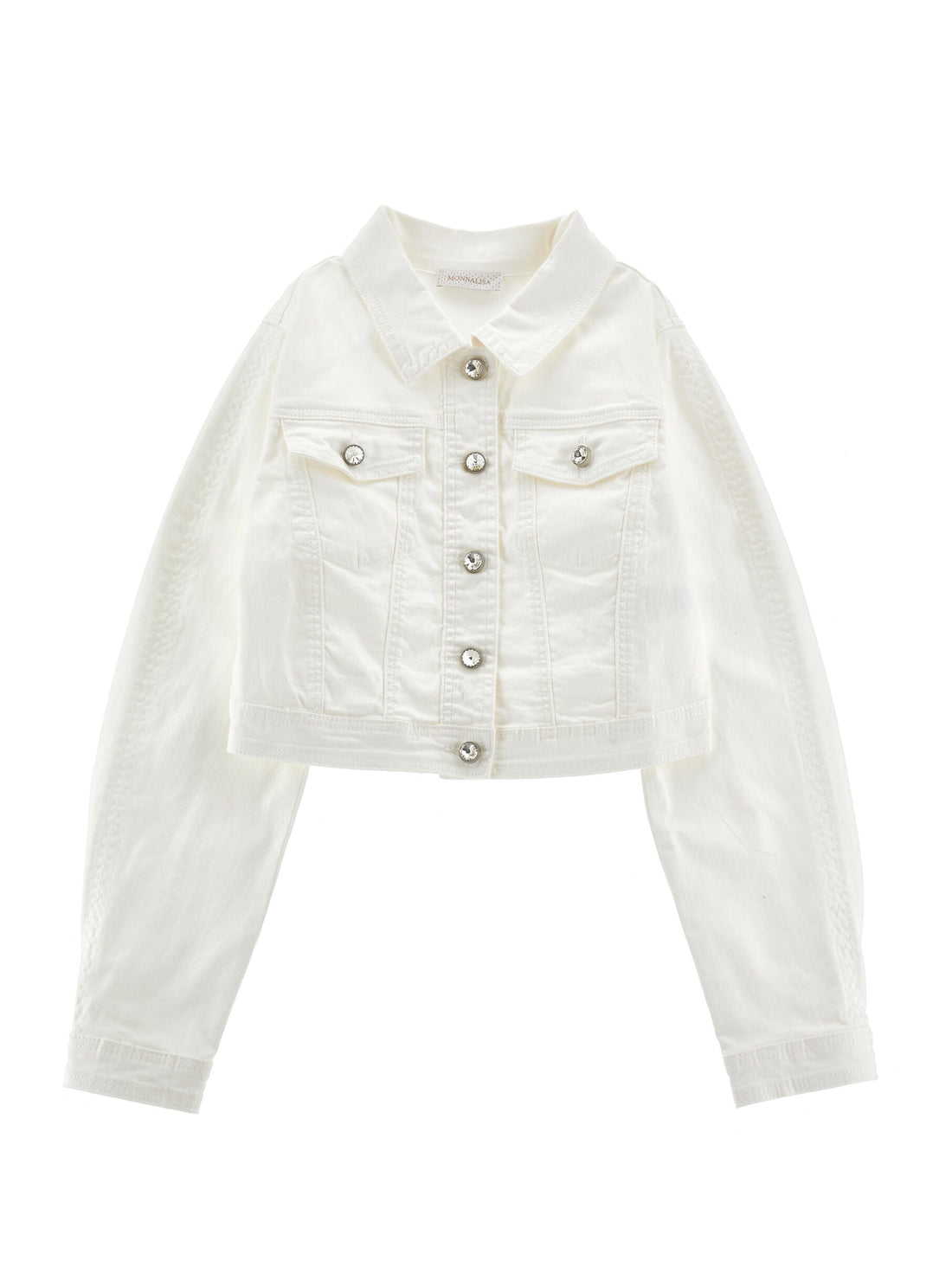Jewel Button Denim Jacket Monnalisa