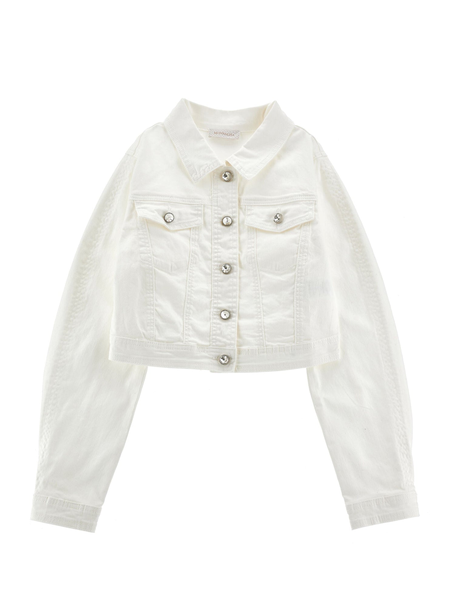 Jewel Button Denim Jacket Monnalisa