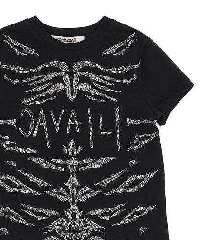 T-Shirt with silver detail Roberto Cavalli Junior
