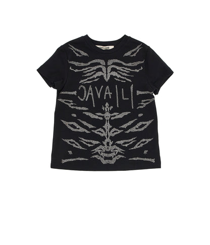 T-Shirt with silver detail Roberto Cavalli Junior